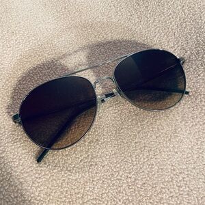 Armani Black/Silver Aviator Sunglasses